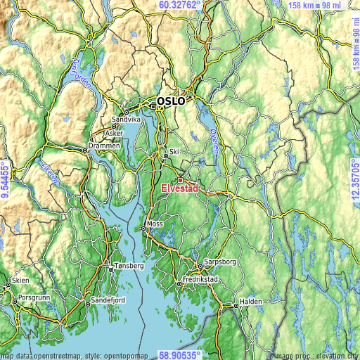 Topographic map of Elvestad