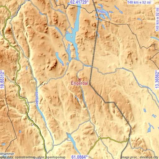 Topographic map of Engerdal