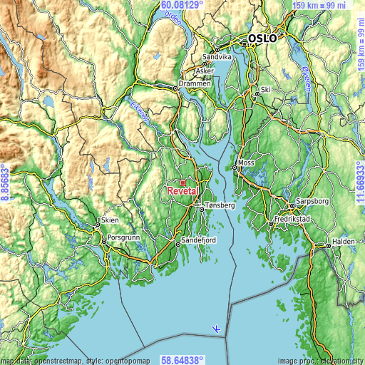 Topographic map of Revetal