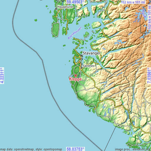 Topographic map of Kleppe