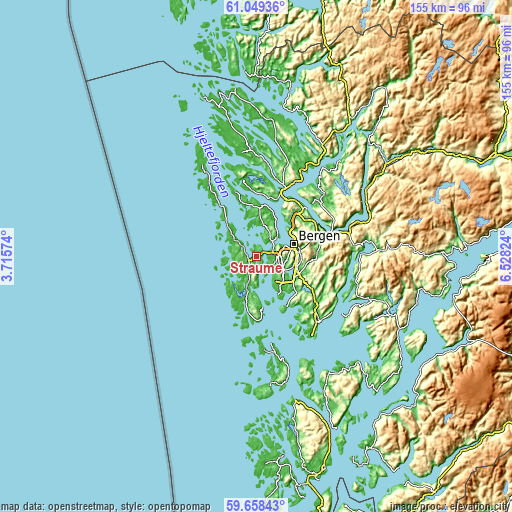 Topographic map of Straume