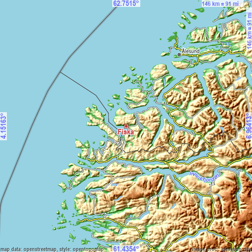 Topographic map of Fiskå