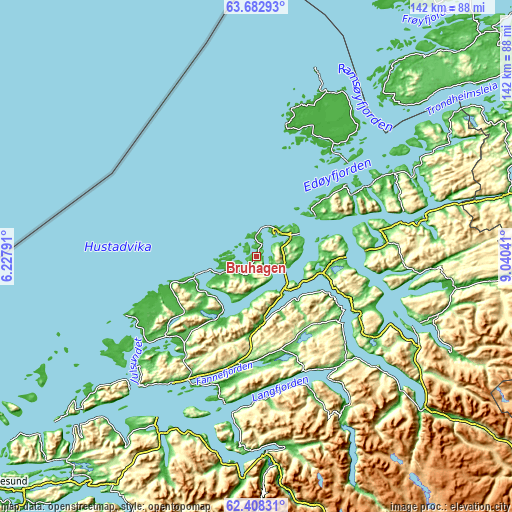 Topographic map of Bruhagen