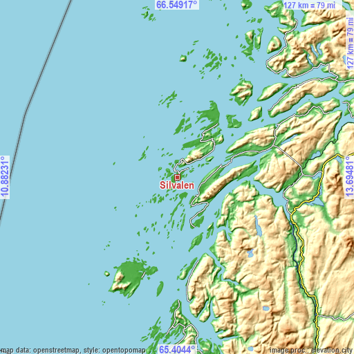 Topographic map of Silvalen