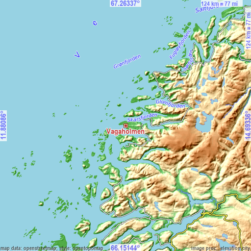 Topographic map of Vågaholmen