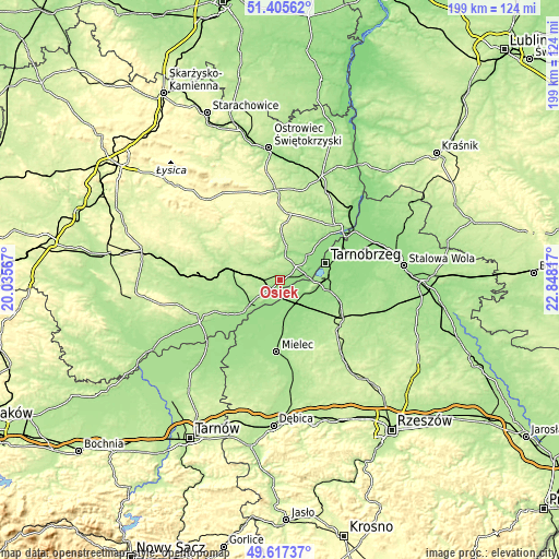 Topographic map of Osiek