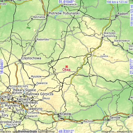 Topographic map of Oksa