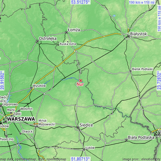 Topographic map of Nur