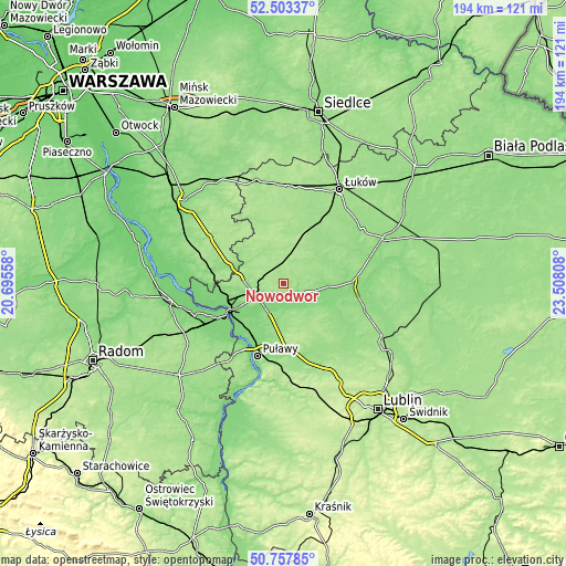 Topographic map of Nowodwór