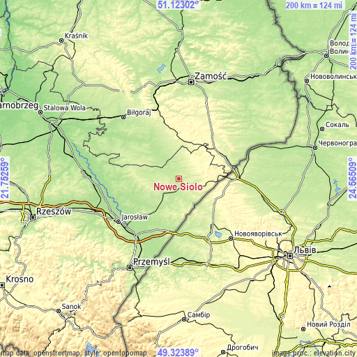 Topographic map of Nowe Sioło