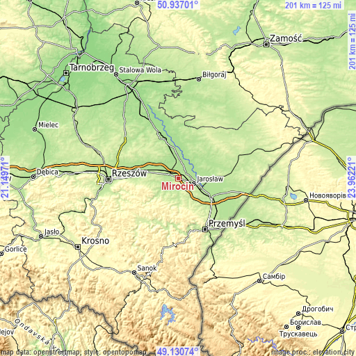 Topographic map of Mirocin