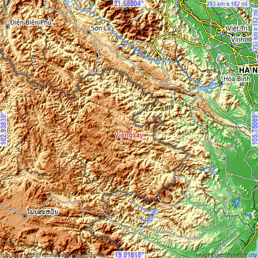 Topographic map of Viengxay