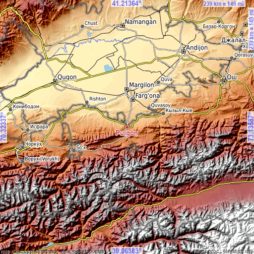 Topographic map of Pulgon