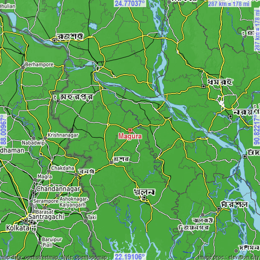 Topographic map of Magura