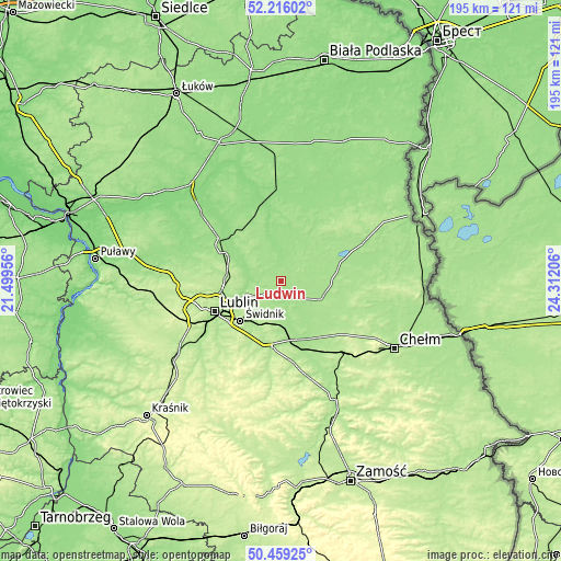 Topographic map of Ludwin