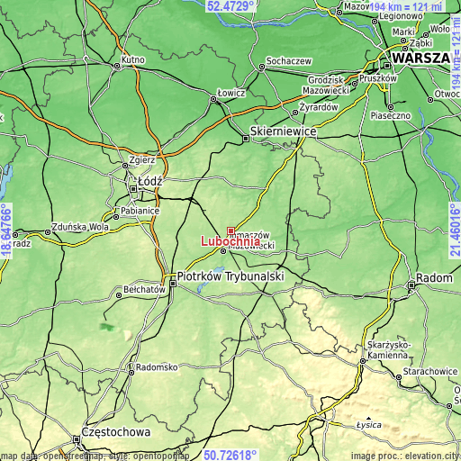 Topographic map of Lubochnia