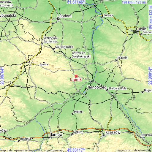 Topographic map of Lipnik