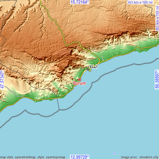 Topographic map of Burūm