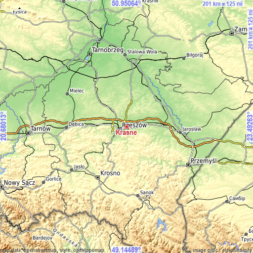 Topographic map of Krasne