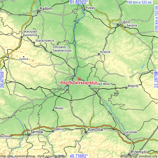 Topographic map of Kępie Żaleszańskie