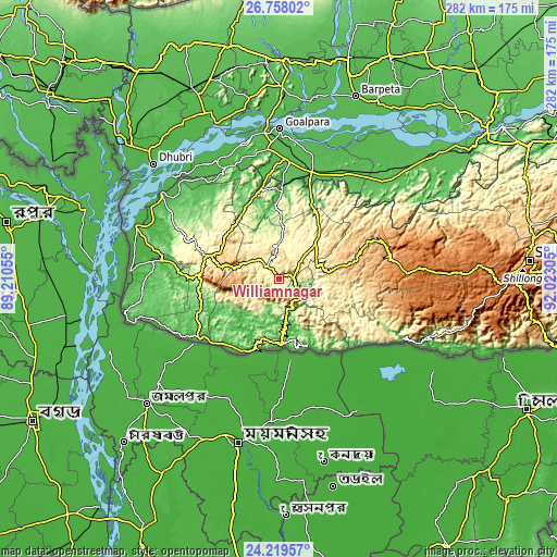 Topographic map of Williamnagar