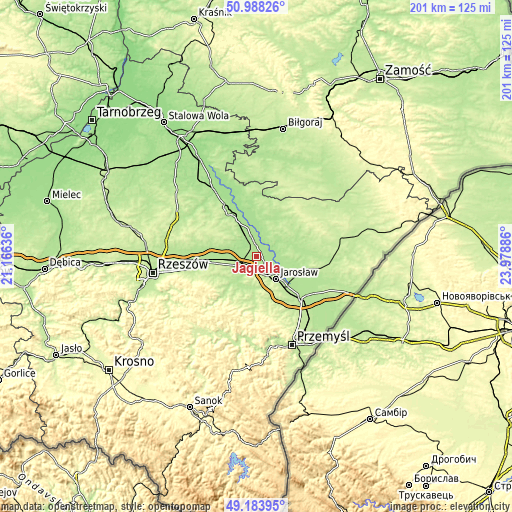 Topographic map of Jagiełła