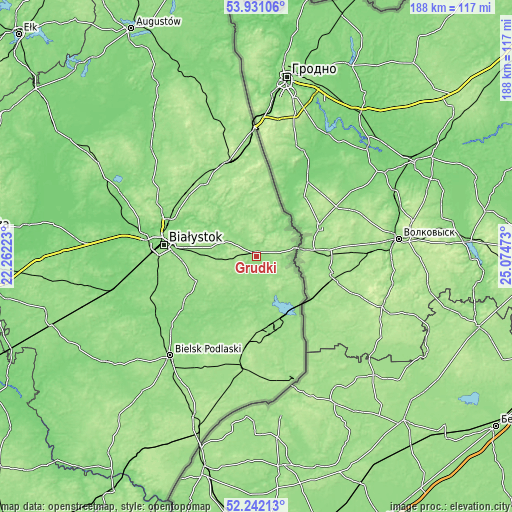 Topographic map of Grudki