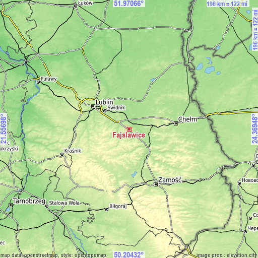 Topographic map of Fajsławice