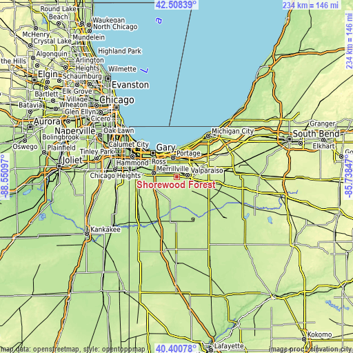 Topographic map of Shorewood Forest