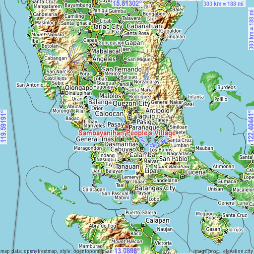 Topographic map of Sambayanihan People's Village