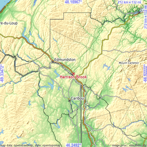 Topographic map of Harrison Brook