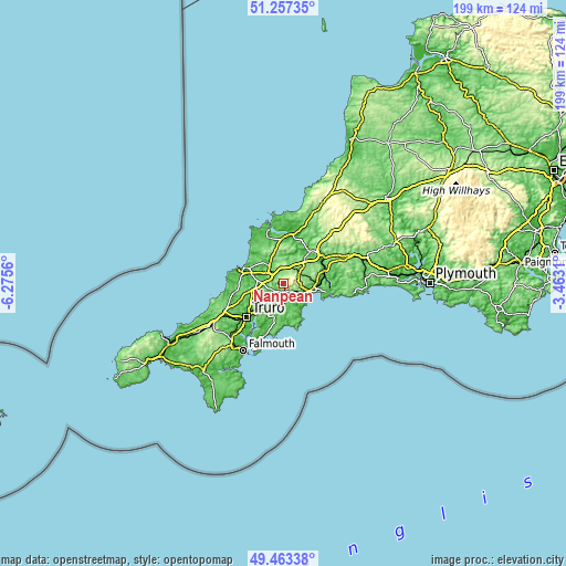 Topographic map of Nanpean