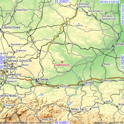 Topographic map of Czarnocin