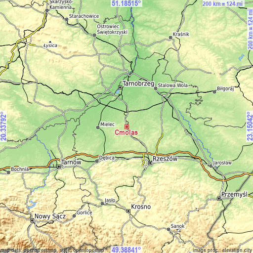 Topographic map of Cmolas