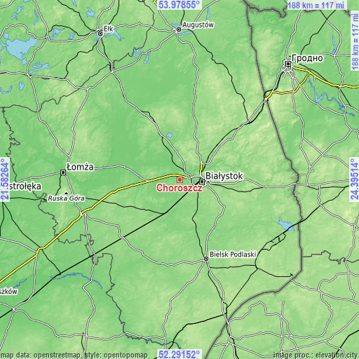 Topographic map of Choroszcz