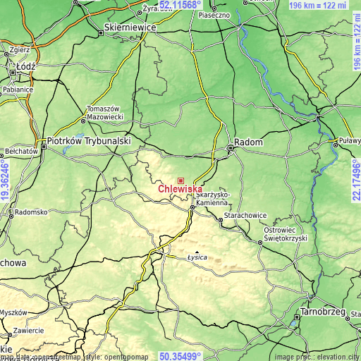 Topographic map of Chlewiska