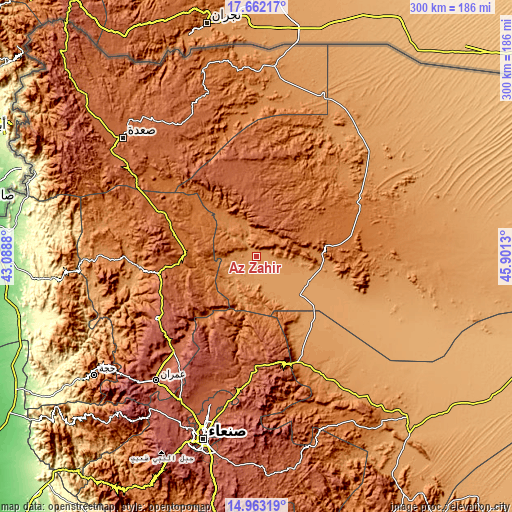 Topographic map of Az Zāhir