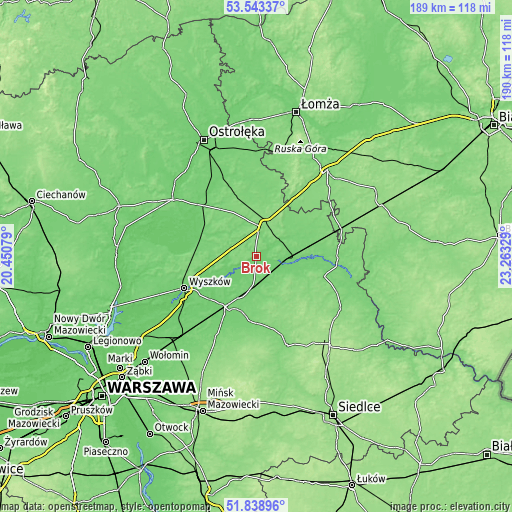 Topographic map of Brok