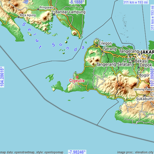 Topographic map of Cigeulis