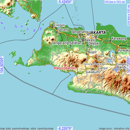 Topographic map of Warungbanten