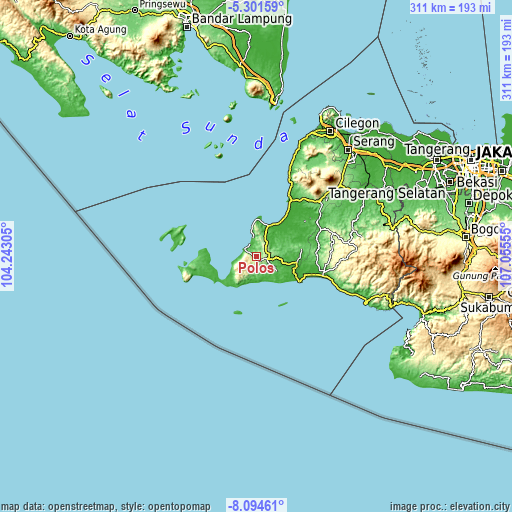 Topographic map of Polos