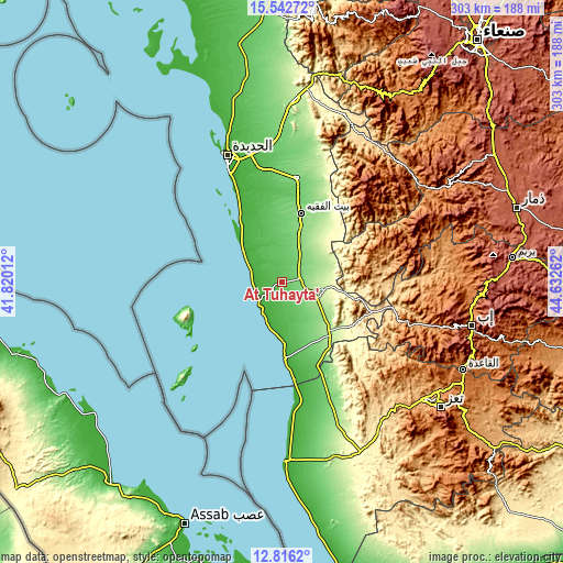 Topographic map of At Tuḩaytā’