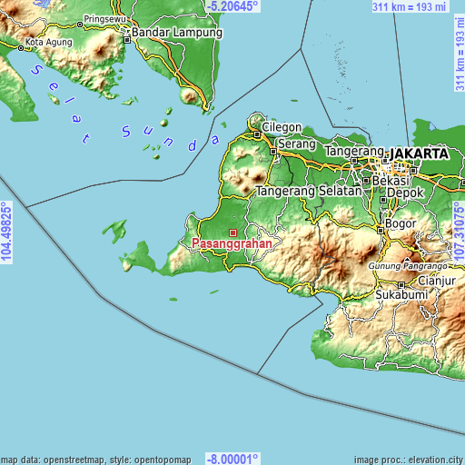 Topographic map of Pasanggrahan