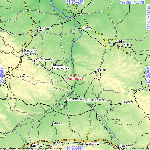 Topographic map of Annopol