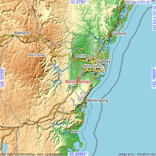 Topographic map of Mount Annan