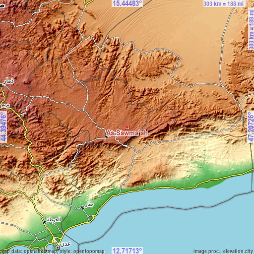 Topographic map of Aş Şawma‘ah