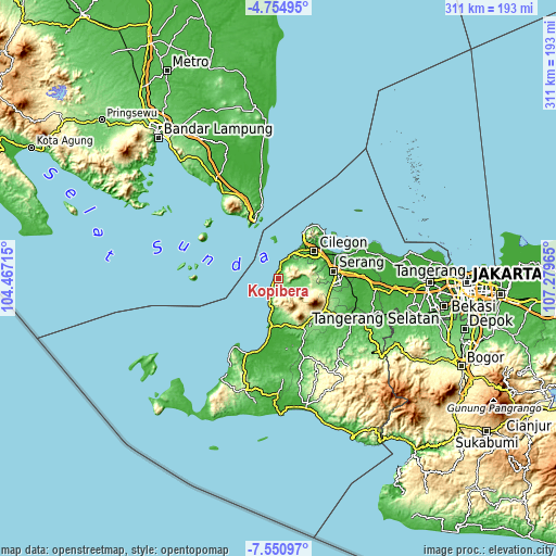 Topographic map of Kopibera