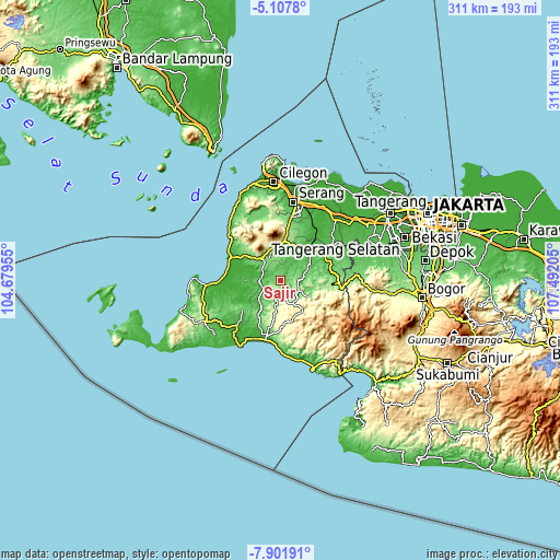 Topographic map of Sajir