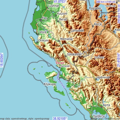 Topographic map of Vergo