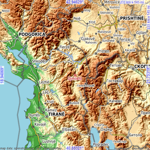 Topographic map of Ujmisht